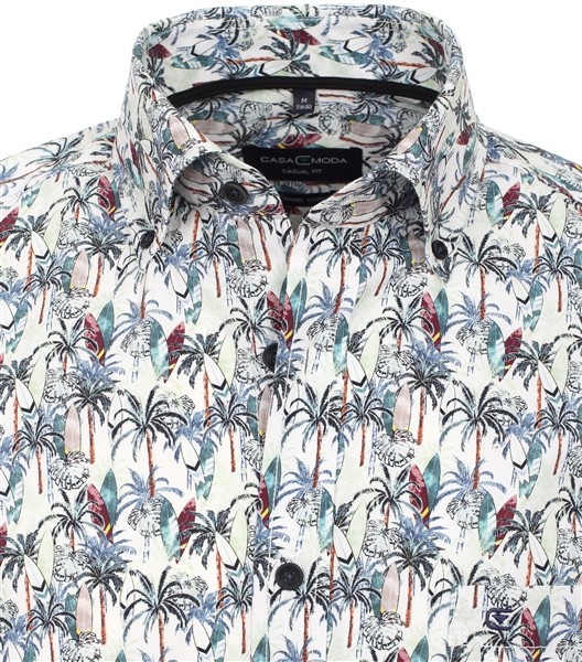 Casa Moda overhemd Casual Fit Palmtree, groen