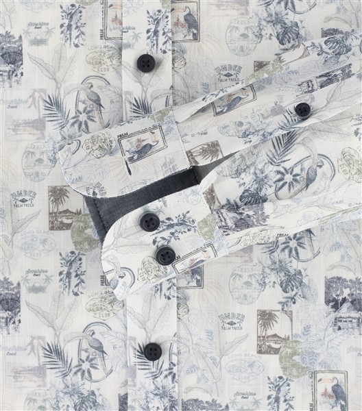 Casa Moda overhemd Casual Fit tropenprint, wit