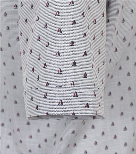 Casa Moda overhemd Casual Fit zeilbootjes, grijs