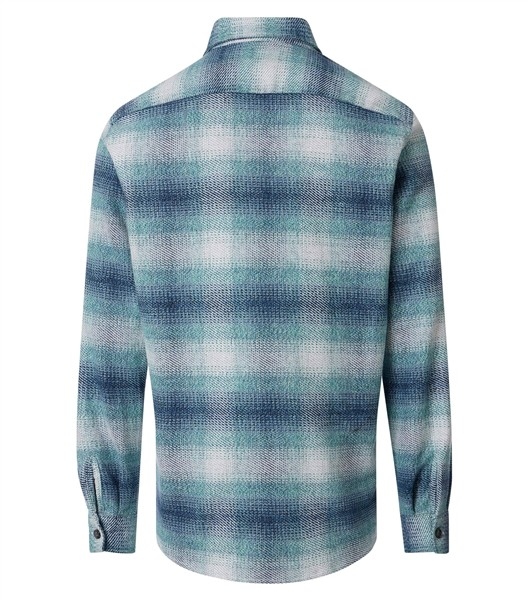 Casa Moda overshirt Casual Fit flanel, geruit petrol