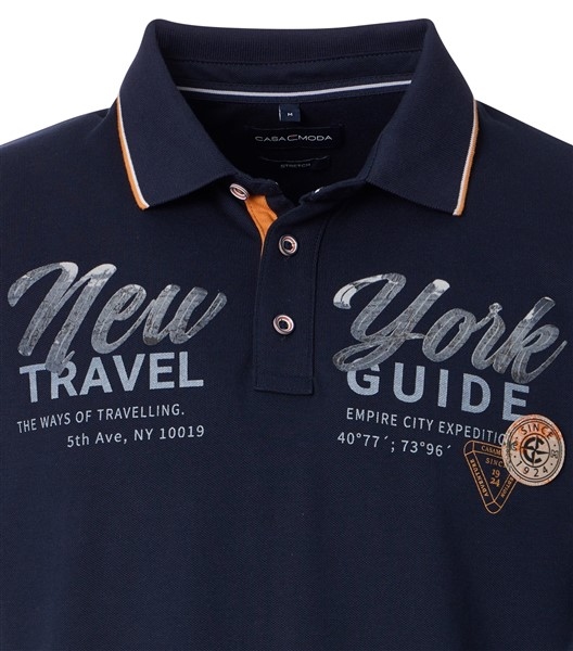 Casa Moda polo 'New YorkTravel Guide', navy