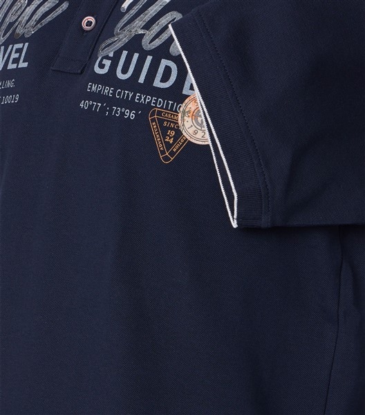 Casa Moda polo 'New YorkTravel Guide', navy