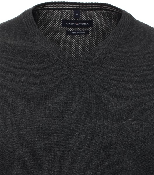 Casa Moda Pullover m. V-hals, antraciet