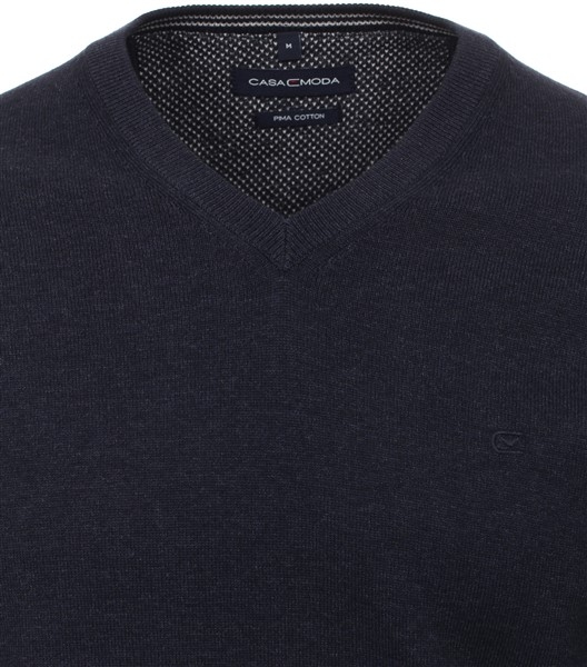 Casa Moda Pullover m. V-hals, navy blauw