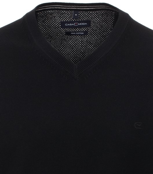 Casa Moda Pullover m. V-hals, zwart