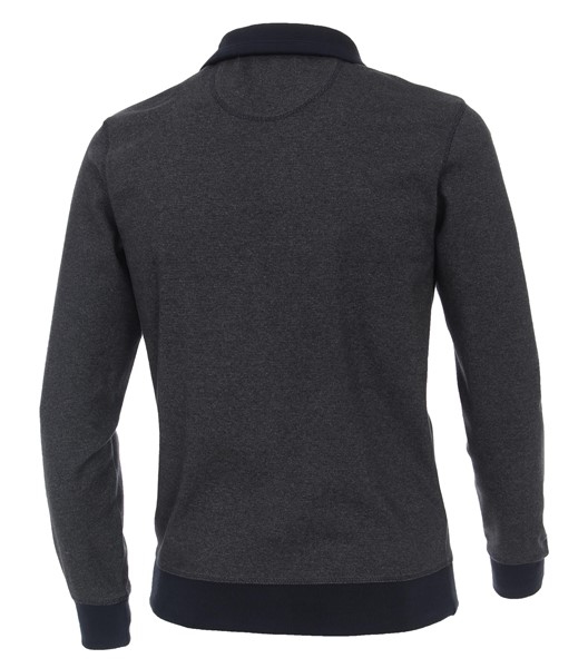 Casa Moda Sweatshirt m. rits en borstzakje, grijsblauw