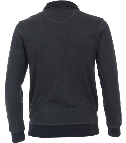 Casa Moda Sweatshirt m. rits en borstzakje, olijfgroen