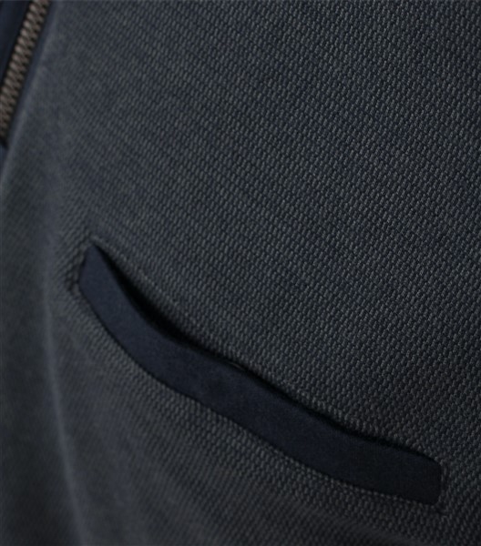 Casa Moda Sweatshirt m. rits en borstzakje, olijfgroen