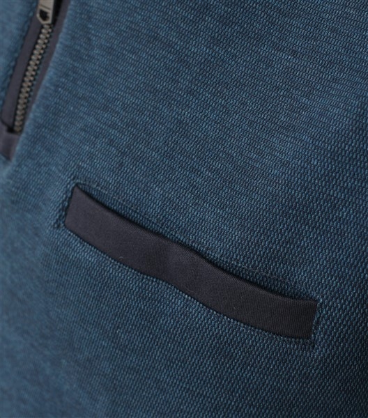Casa Moda Sweatshirt m. rits en borstzakje, petrol