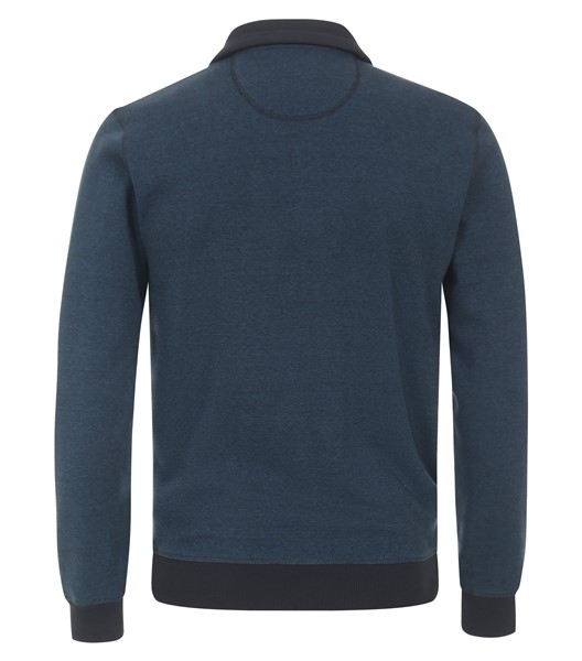 Casa Moda Sweatshirt m. rits en borstzakje, petrol