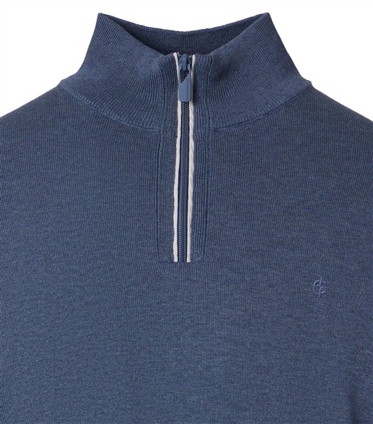 Casa Moda Sweatshirt m. rits in boord, blauw