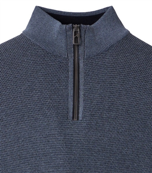 Casa Moda Sweatshirt m. rits in boord, blauwgrijs