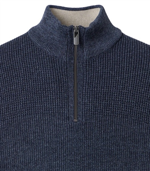 Casa Moda Sweatshirt m. rits in boord, india blue