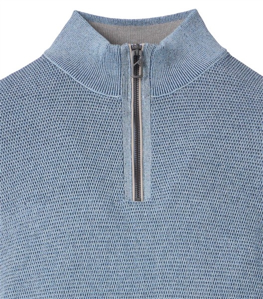 Casa Moda Sweatshirt m. rits in boord, lichtblauw