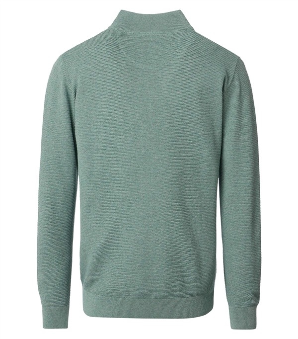 Casa Moda Sweatshirt m. rits in boord, mintgroen