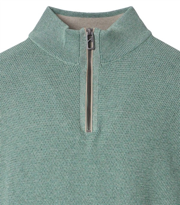 Casa Moda Sweatshirt m. rits in boord, mintgroen