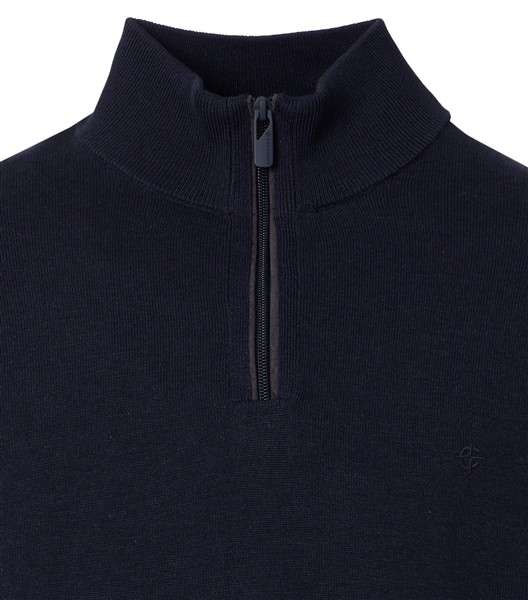 Casa Moda Sweatshirt m. rits in boord, navy
