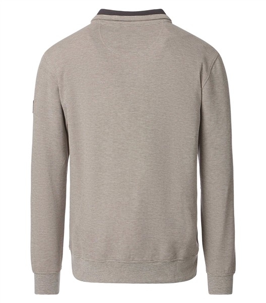 Casa Moda Sweatshirt m. rits in kraag, beige