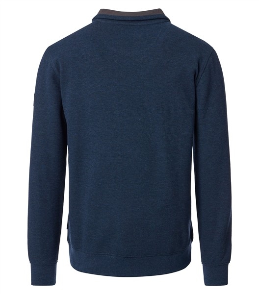 Casa Moda Sweatshirt m. rits in kraag, blauw
