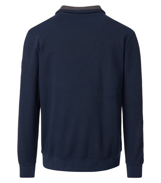 Casa Moda Sweatshirt m. rits in kraag, navy