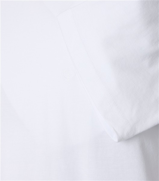 Casa Moda T-shirt V-hals 2-pack, effen wit