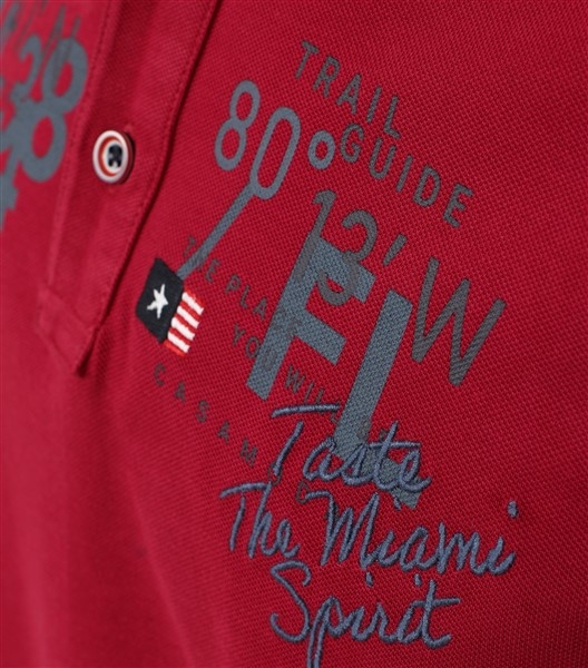 Casa Moda zomer polo 'The Miami Spirit', donkerrood