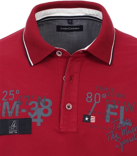 Casa Moda zomer polo 'The Miami Spirit', donkerrood