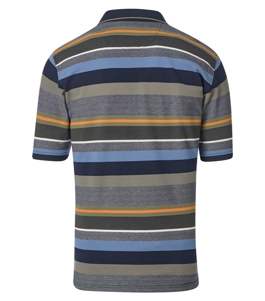 Casa Moda zomer polo gestreept, blauw-grijs-groen