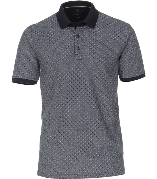 Casa Moda zomer polo gestreept, blauw-grijs