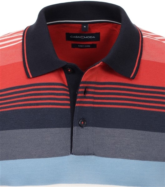 Casa Moda zomer polo gestreept, rood-blauw-wit