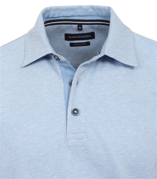 Casa Moda zomer polo Linnen editie, uni licht blauw