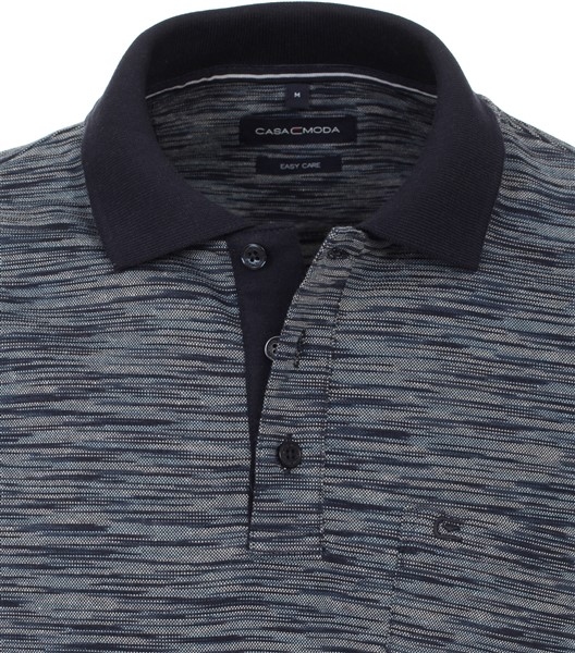 Casa Moda zomer polo m. borstzakje, blauw/zwart