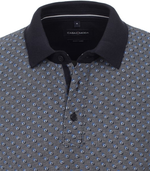 Casa Moda zomer polo m. navy kraag, blauw