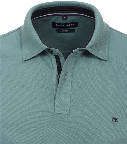 Casa Moda zomer polo m. stretch, uni grijs-petrol