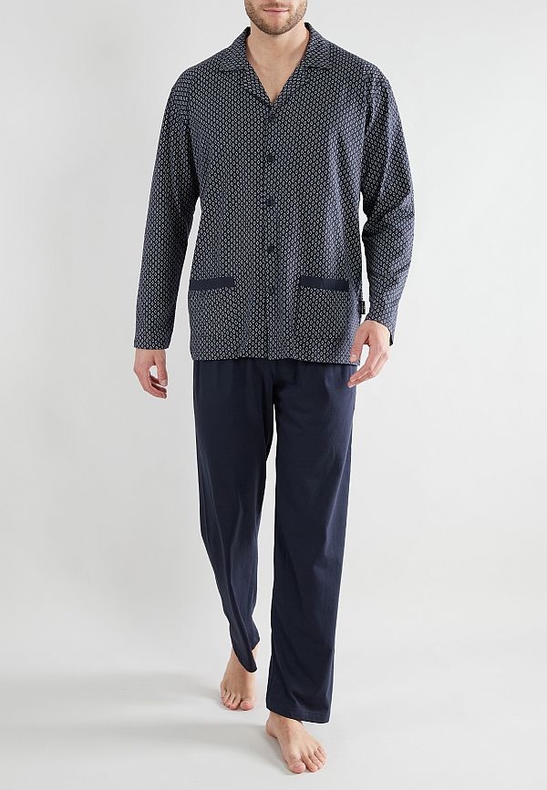 CECEBA Doorknoop pyjama m. lange broek, navy