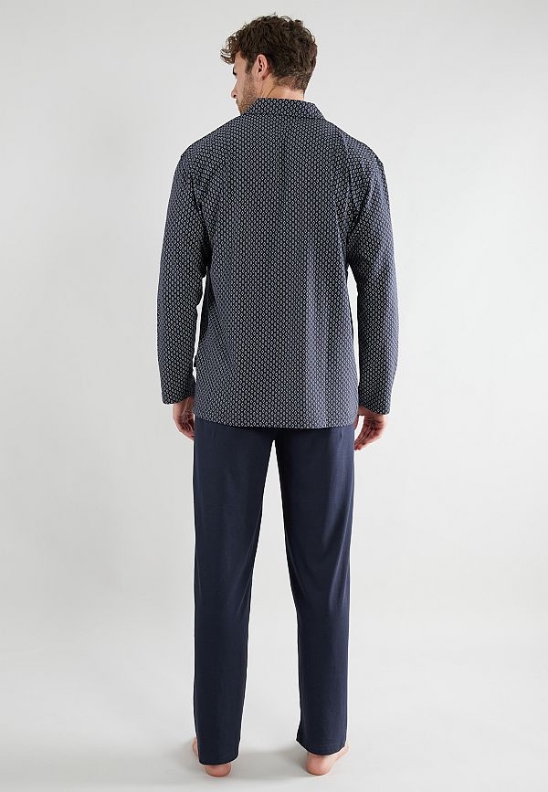CECEBA Doorknoop pyjama m. lange broek, navy