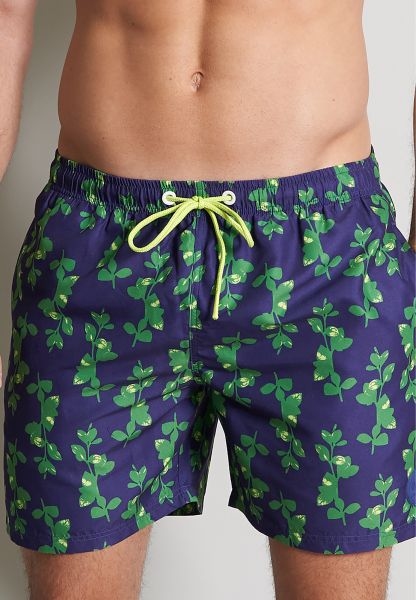 Ceceba Zwemshorts, navy-groen blad