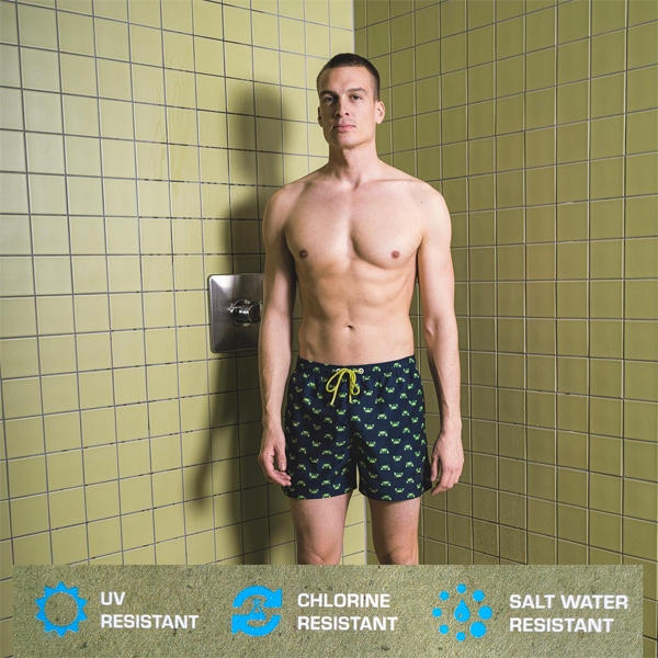 Ceceba Zwemshorts, navy-groen blad