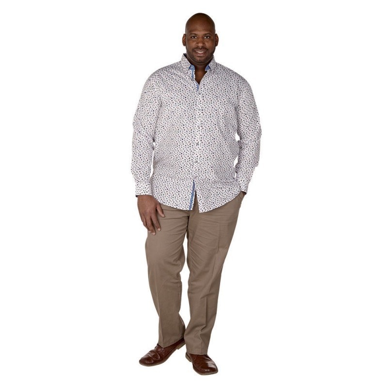 Chino m. stretch en rekbare taille, stone