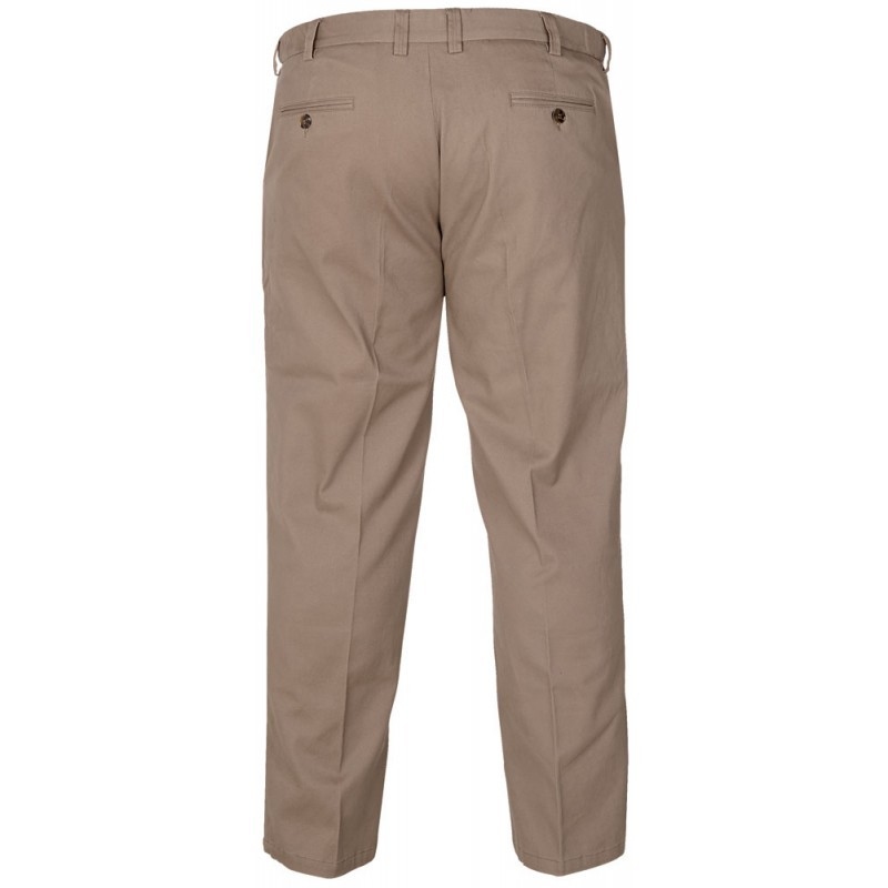 Chino m. stretch en rekbare taille, stone