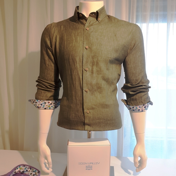 Culture overhemd regular fit AMSTERDAM linnen, groen