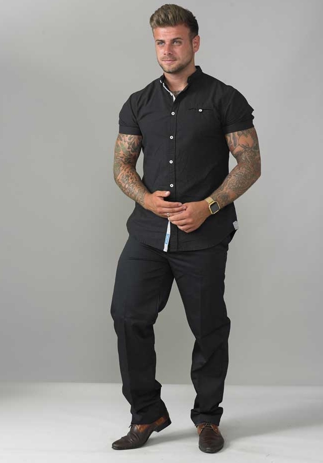 D555 Broek m. elastische tailleboord, zwart