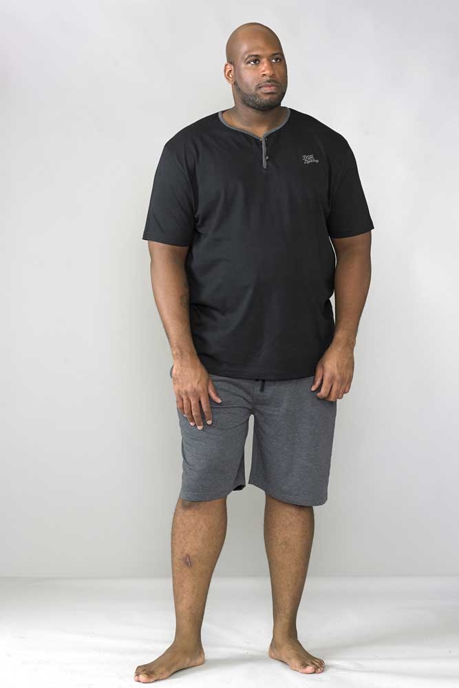 D555 Cargo shorts 'JOHN' met elastisch boord, d.grijs