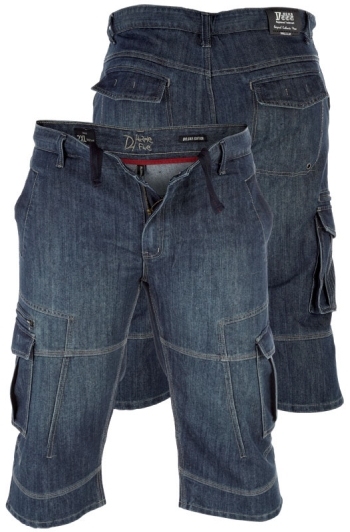 D555 FOX jeans bermuda, washed denim
