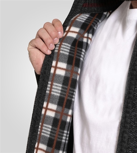 D555 Gebreid vest met voering, zwart melée