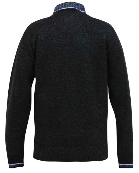 D555 Gebreid vest met voering, zwart melée