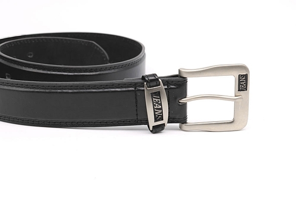 D555 lederen broekriem JEANS, kleur zwart