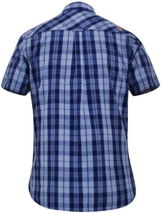 D555 Shirt GENOA met T-shirt (set), blauw geruit