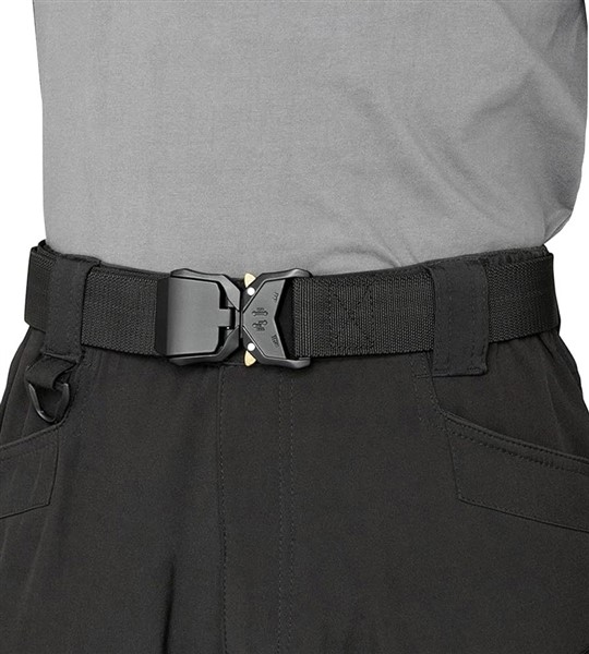 D555 Stretch broekriem Quick release gesp, zwart