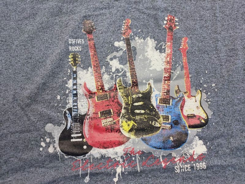 D555 T-shirt 'Electric Legends Guitar', blue